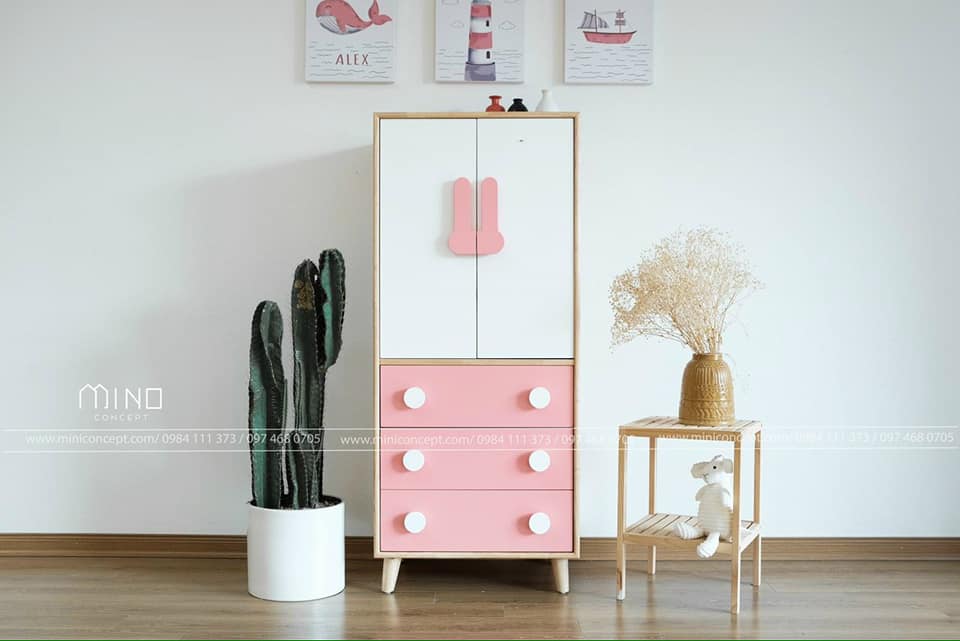 Tủ Trẻ Em Gỗ MDF Phun Sơn Hải Phòng 