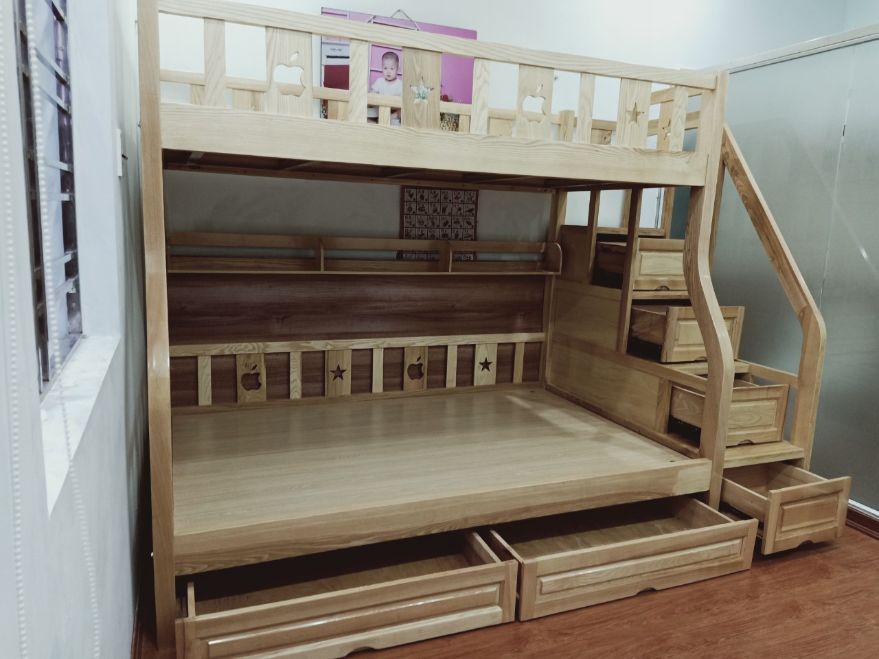 Giuờng Tầng  Gỗ Sồi 1m*1m2-Hải Phòng.