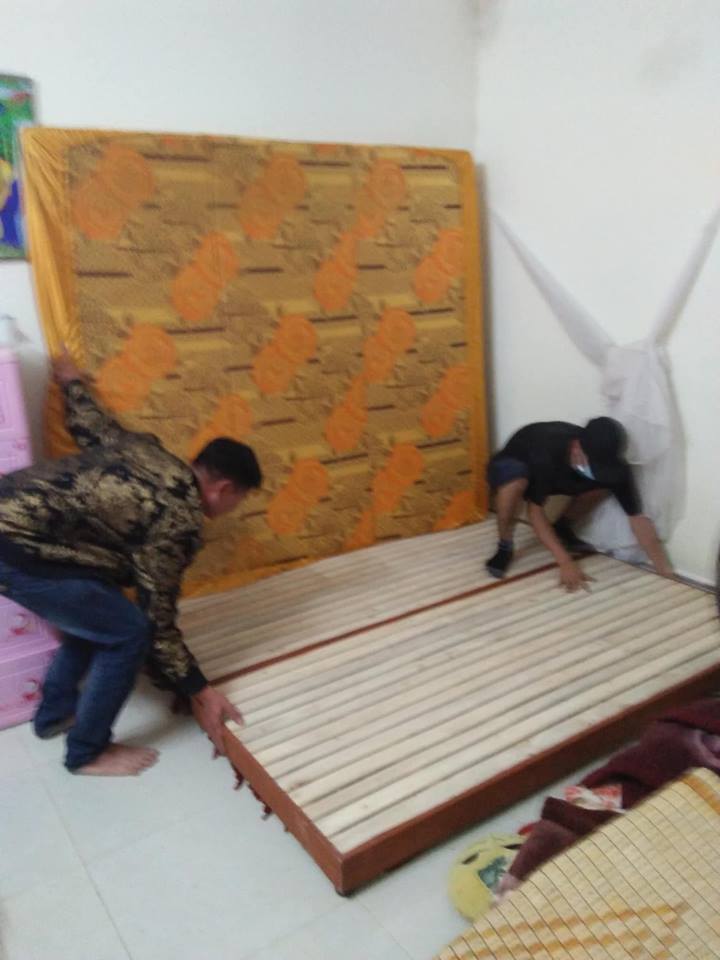 Giuờng Sập Dát Gỗ Quế 1M5 *1M9 Hải Phòng 