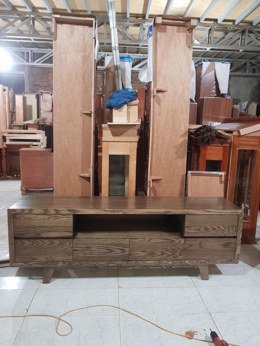 Kệ Ti Vi Gỗ Tự Nhiên- Teck Mẫu 10 Hải Phòng