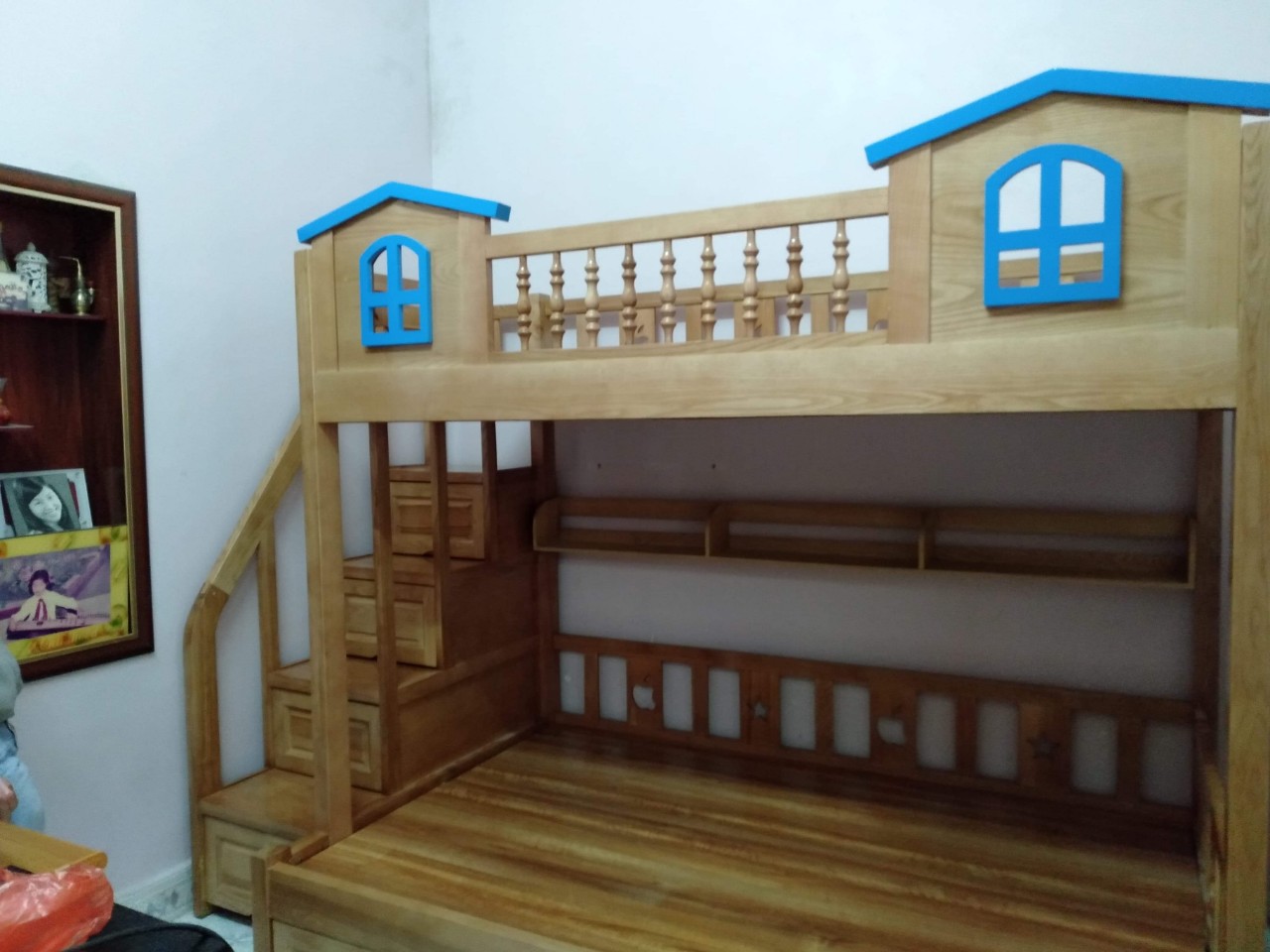 Giuờng Tầng  Gỗ Sồi  Mái Nhà 1m*1m2-Hải Phòng.