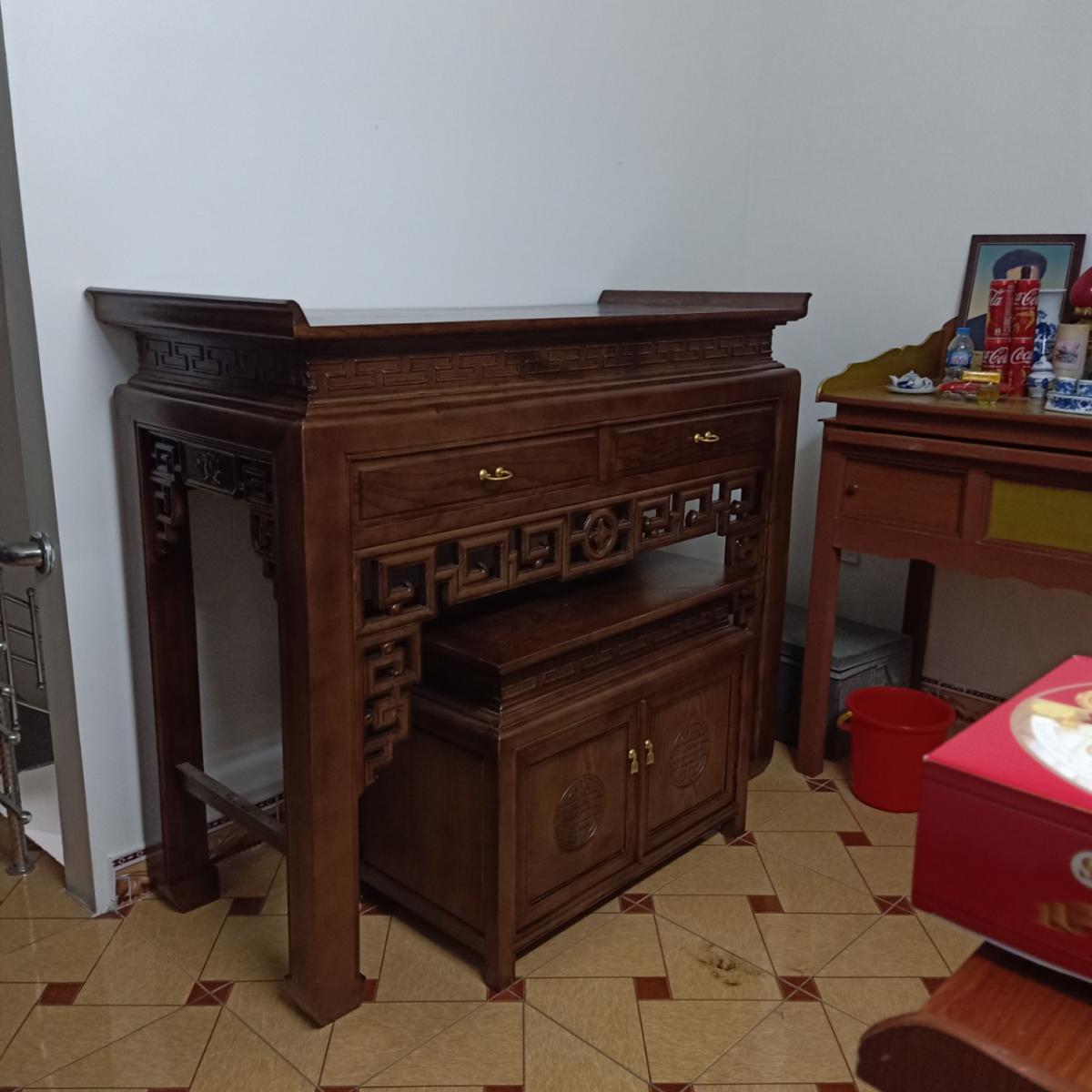 Bàn Thờ Gỗ Sồi Ngang 1m27 Hải Phòng