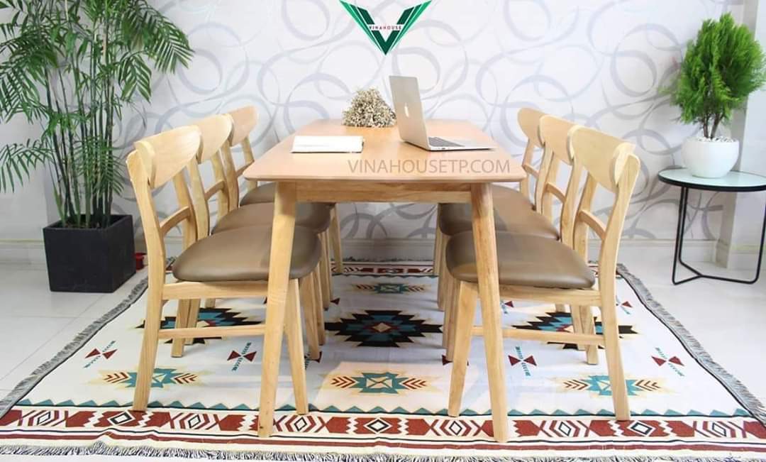 Bộ Bàn Ghế Gỗ Sồi Nga Mẫu 04 Hải Phòng