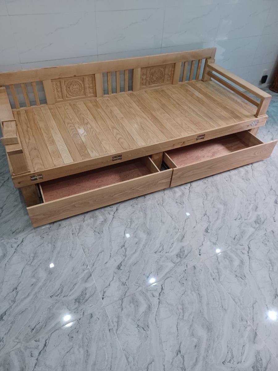 Giuờng Ghế Gấp Gỗ Sồi Sáng Hải Phòng ( 1m6* 2m )