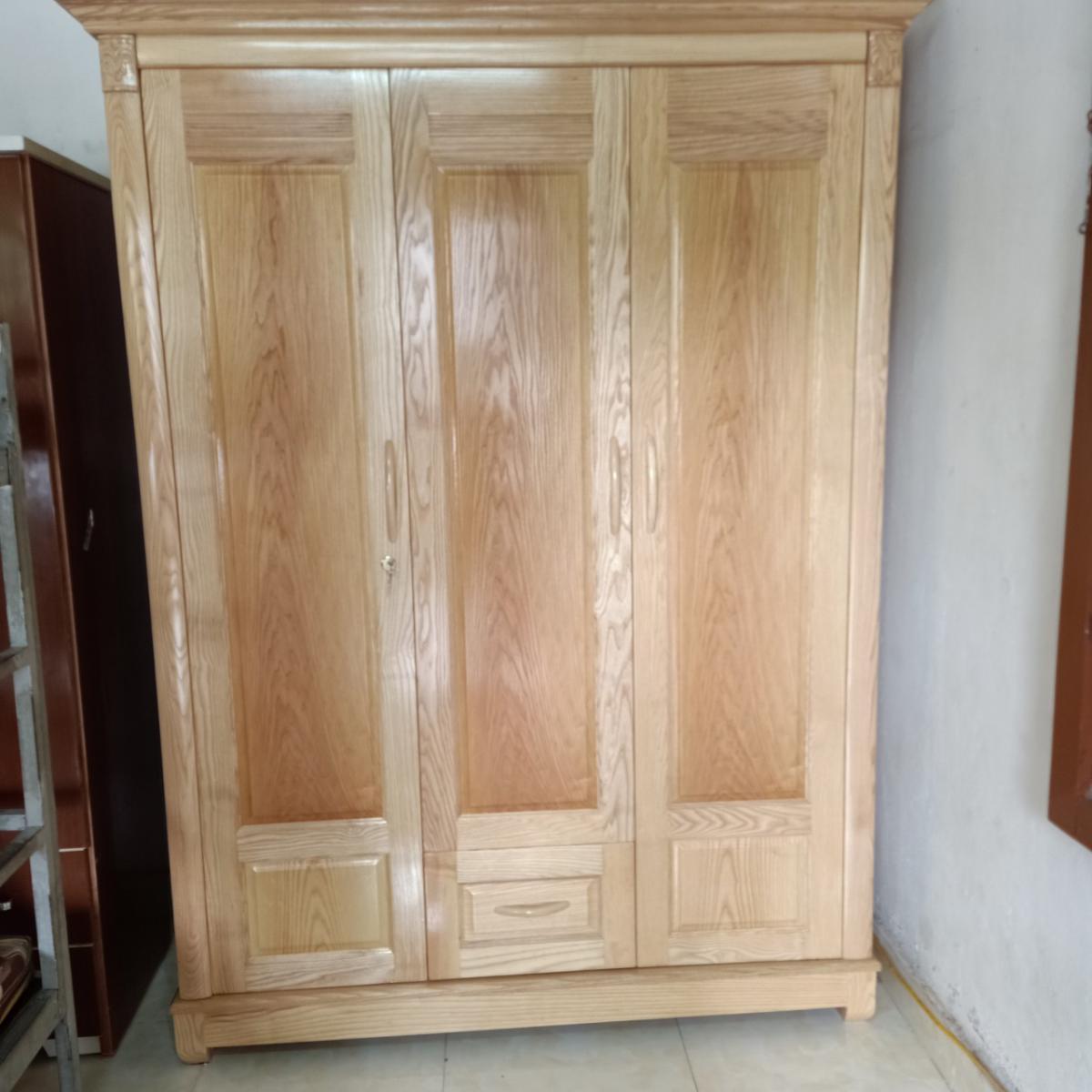 Tủ Quần Áo Gỗ Sồi 3 Cánh Màu Tự Nhiên Hải Phòng.