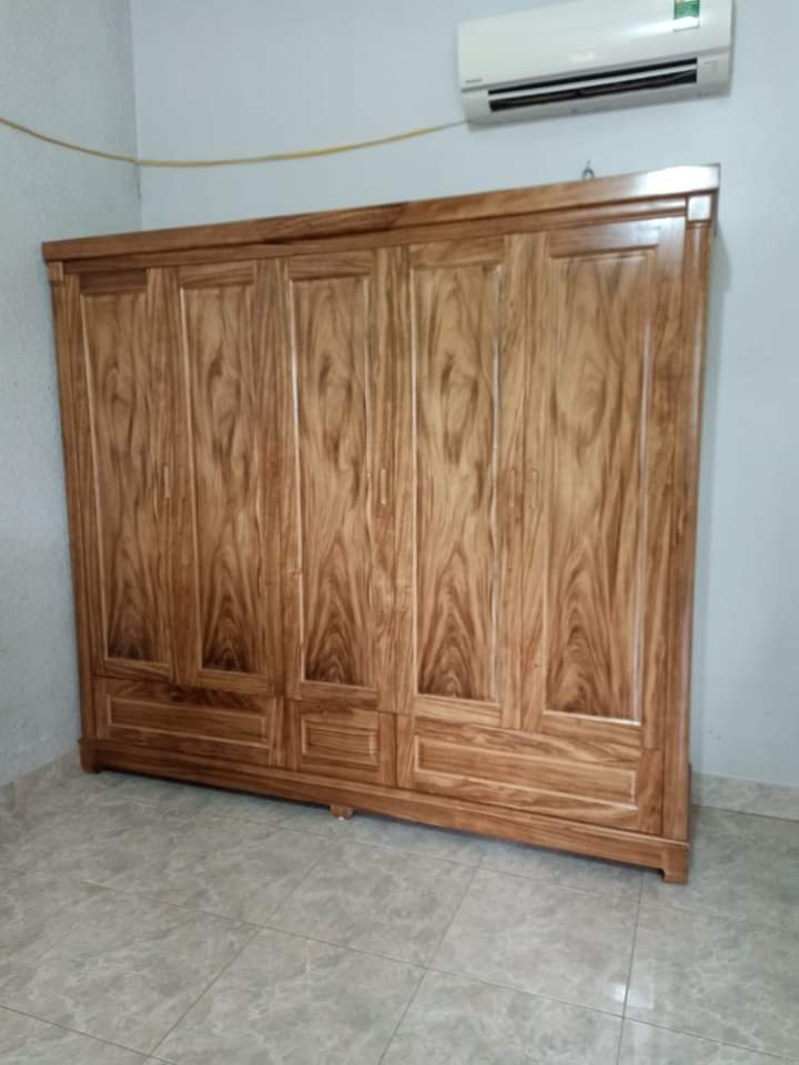 Tủ Quần Áo Gỗ Teck Hương Đặt Theo Yêu Cầu mẫu 02 Hải Phòng.