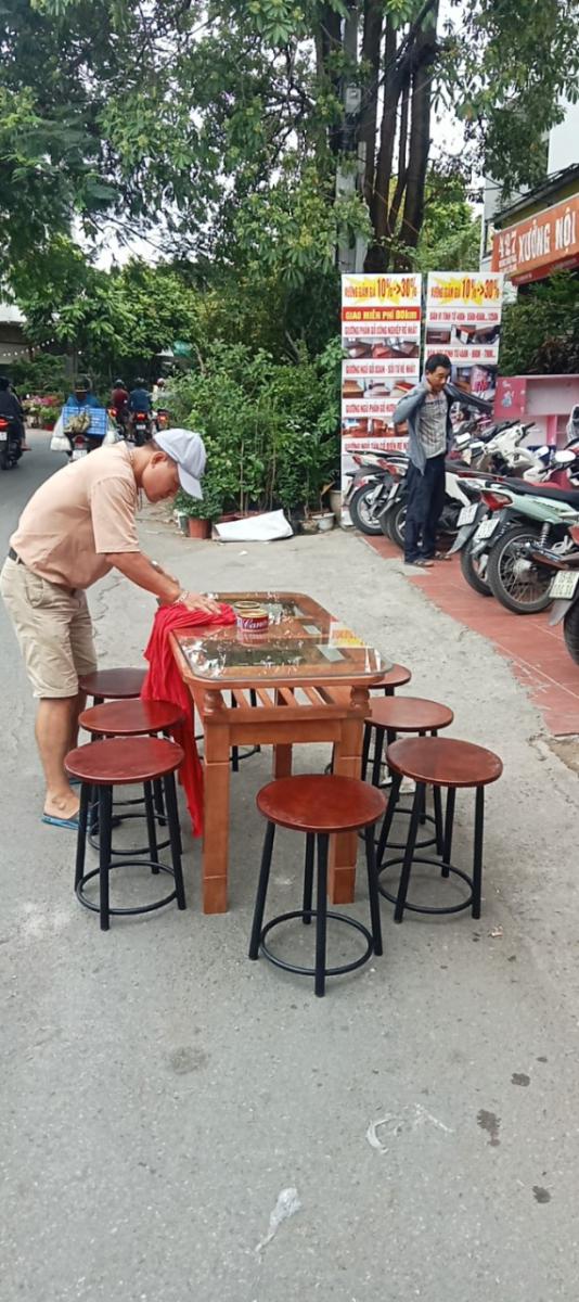 Bộ Bàn Ghế Gỗ Mini 8 Ghế Hải Phòng.